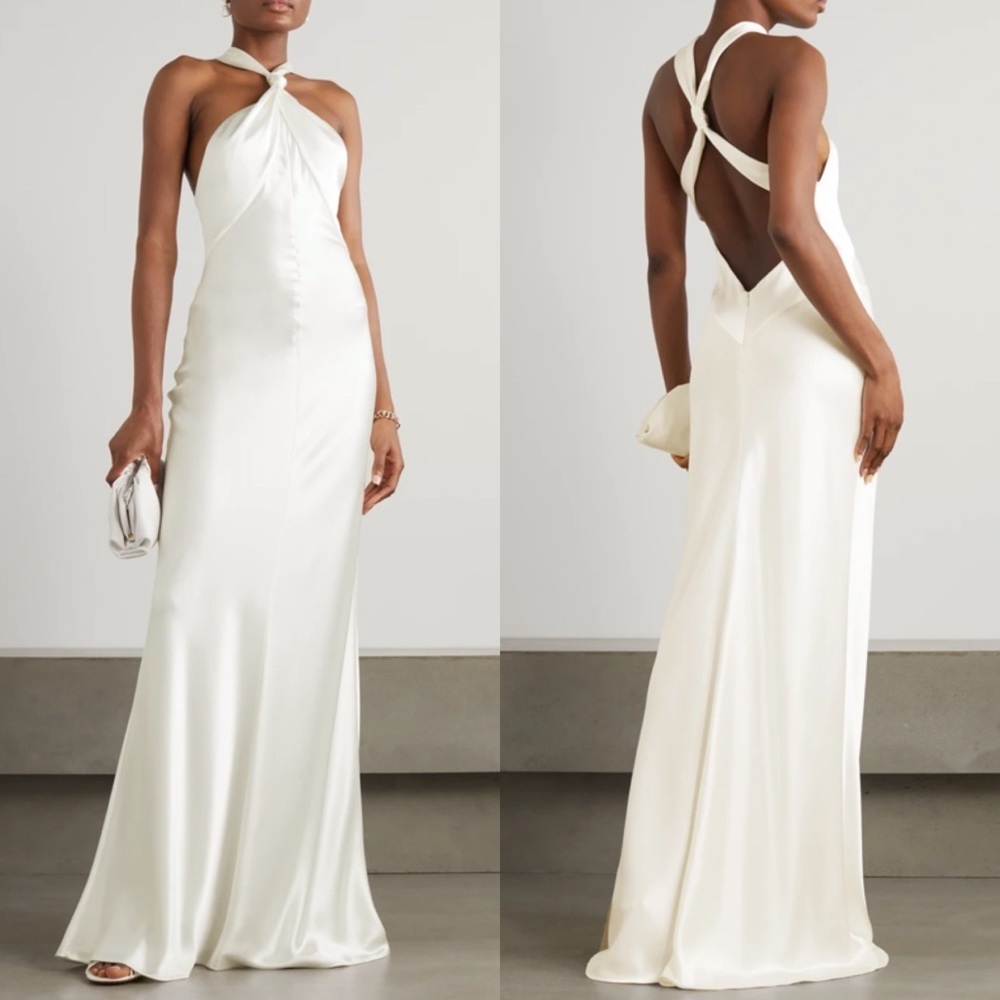 White Lace Wedding Dress with Elegant Silhouette